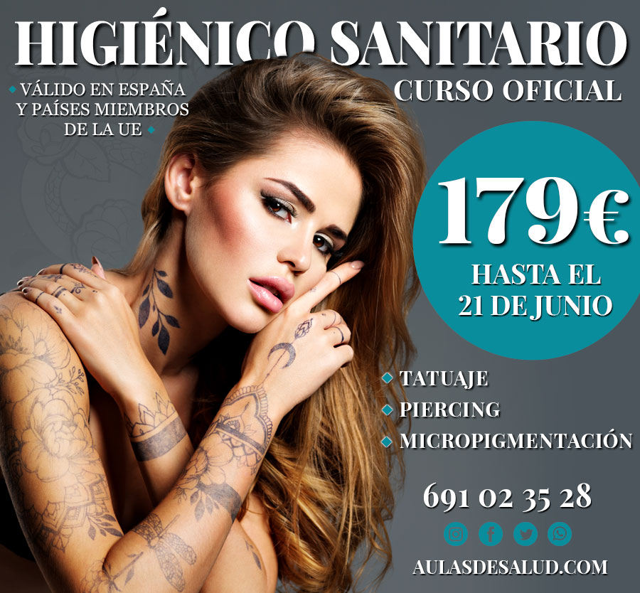 Curso Higiénico Sanitario - Precio 179€ Oferta Micropigmentación - Tatuajes - Anillados - Precio Especial